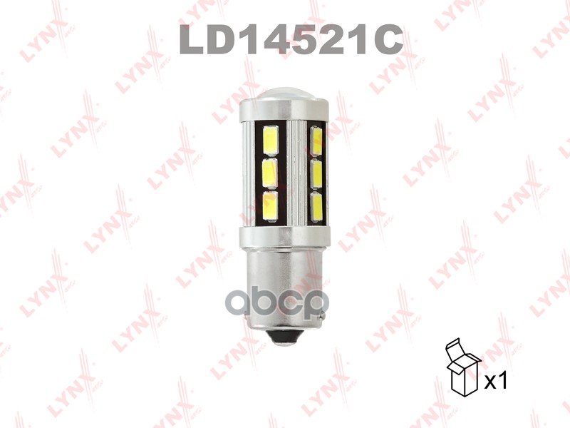 Лампа светодиодная LED P21W S25 12V BA15S 7200K Canbus LYNXauto арт. ld14521c