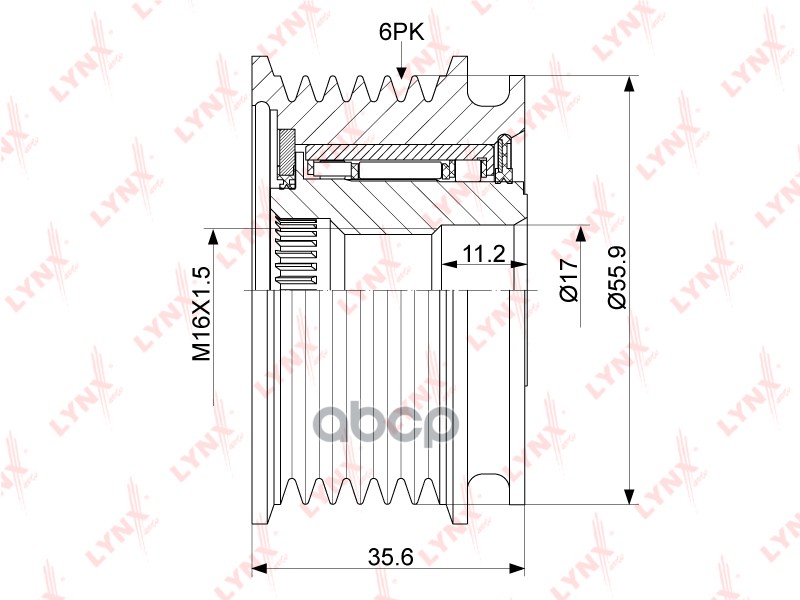 Муфта Обгонная Шкива Генератора LYNXauto арт. PA1037