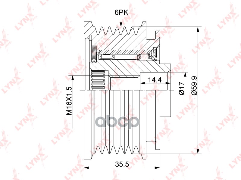 Муфта Свободного Хода Генератора LYNXauto арт. PA1175