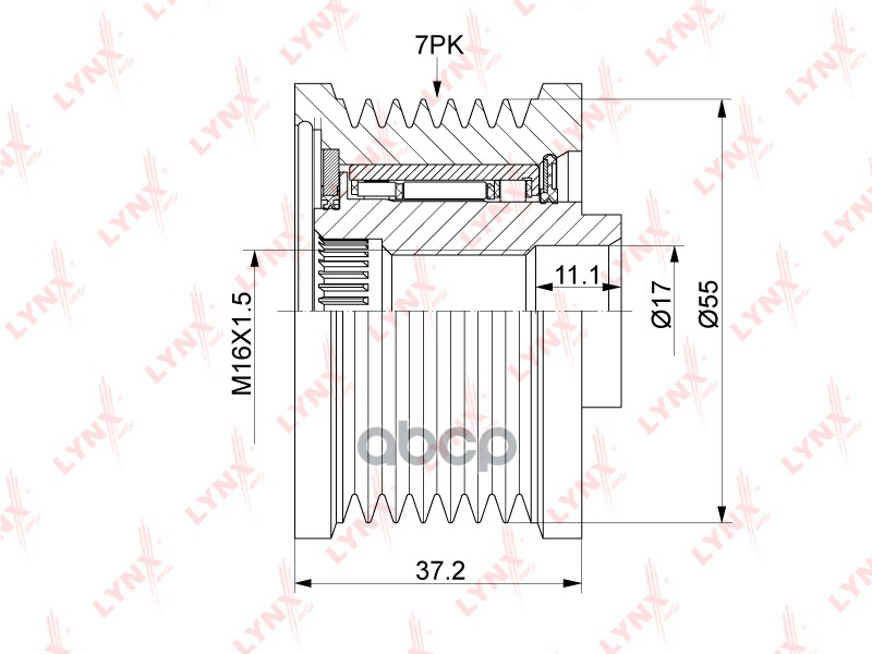 Муфта свободного хода генератора PA-1193 LYNXauto арт. PA-1193