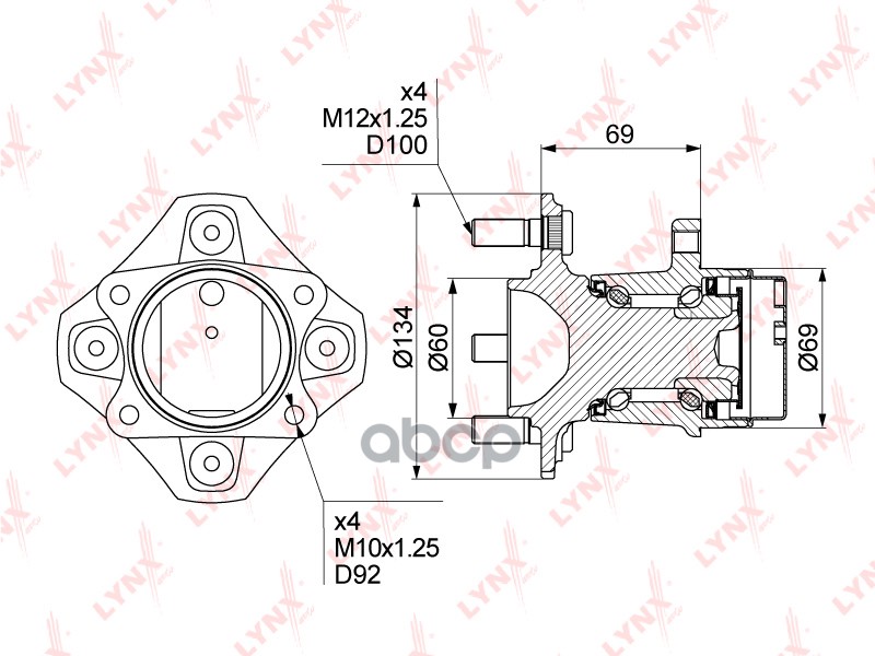 Ступица Колеса | Зад Прав/Лев | LYNXauto арт. WH1001