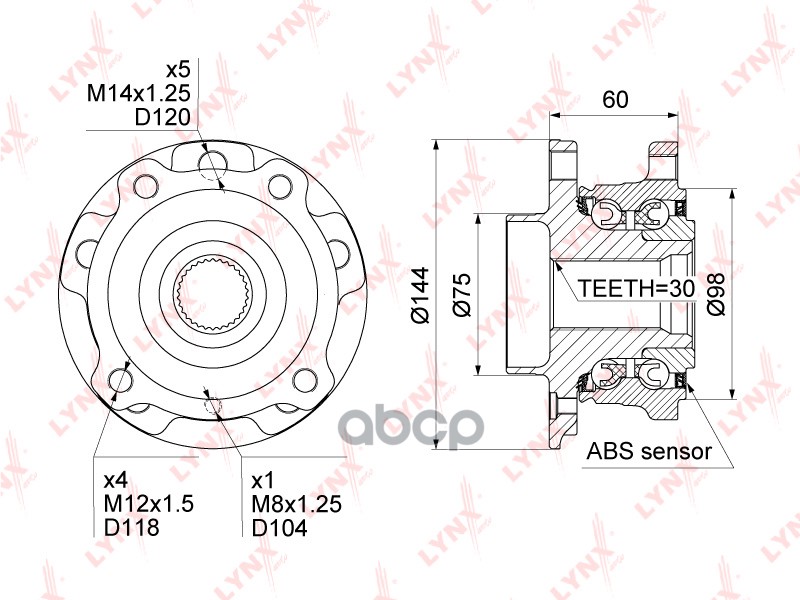 Ступица Передняя В Сборе L=R Bmw X5(E70)/X6(E71) All 07-> Lynxauto Wh-1017 LYNXauto арт. WH-1017