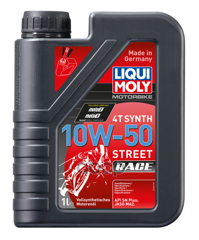 Масло моторное синтетическое для 4-т мотоц Motorbike 4T Synth Street Race 10W-50 SN+ MA2 1л (3982) 1502 LIQUI MOLY арт. 1502
