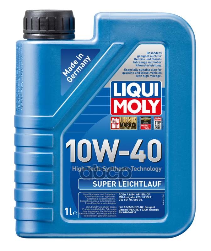 LIQUI MOLY Масло моторное синтетическое НС-Super Leichtlauf 10W-40 SN A3/B4 1л (9503) 1928
