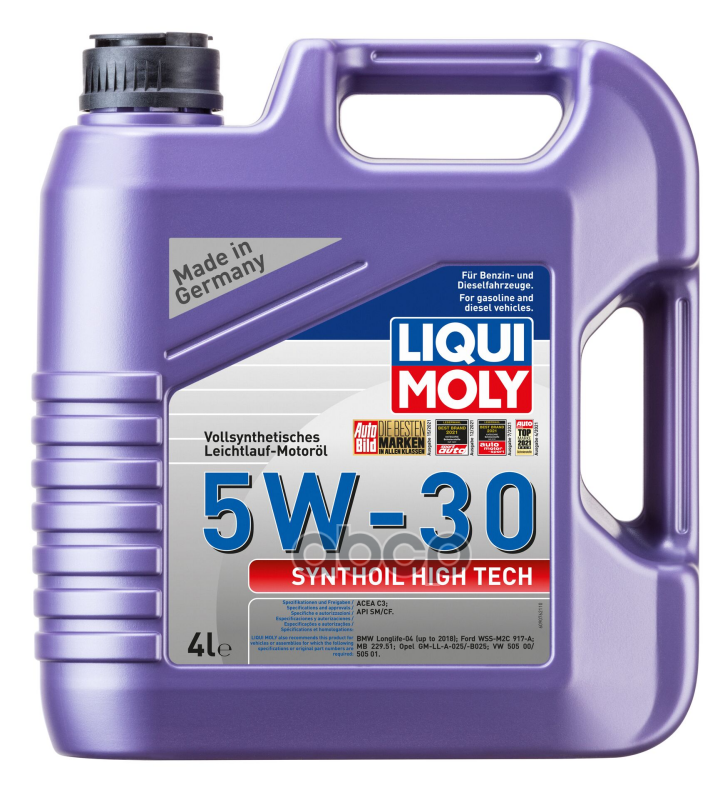 LIQUI MOLY Масло моторное синтетическое Synthoil High Tech 5W-30 CF/SM C3 4л (9076) 20958
