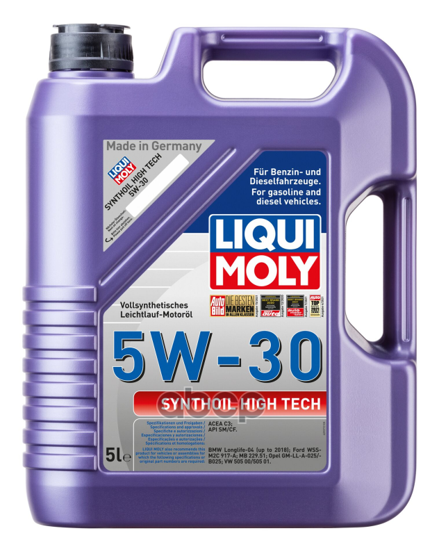 LIQUI MOLY Масло моторное синтетическое Synthoil High Tech 5W-30 CF/SM C3 5л (9077) 20959