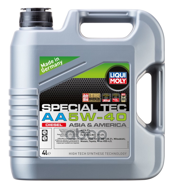LIQUI MOLY 5W-40 Special Tec Aa Diesel, 4Л (Нс-Синт.мотор.масло)