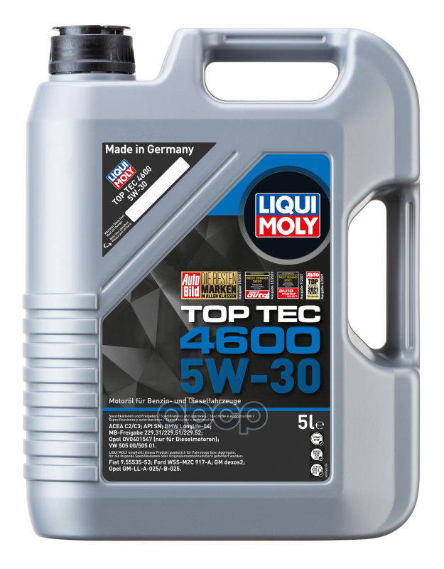 LIQUI MOLY Масло моторное LIQUI MOLY Top Tec 4600 5W-30 синтетическое 5 л  2316 / 3756 / 8033