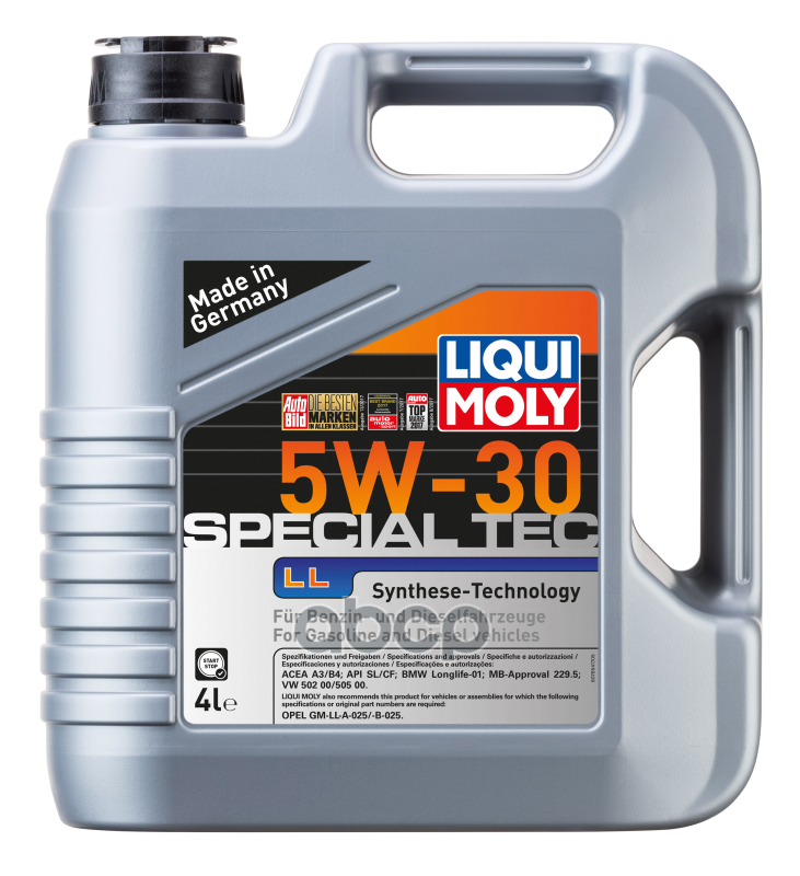 LIQUI MOLY Масло моторное синтетическое НС-Special Tec LL 5W-30 SL A3/B4 4л (7654) 2339
