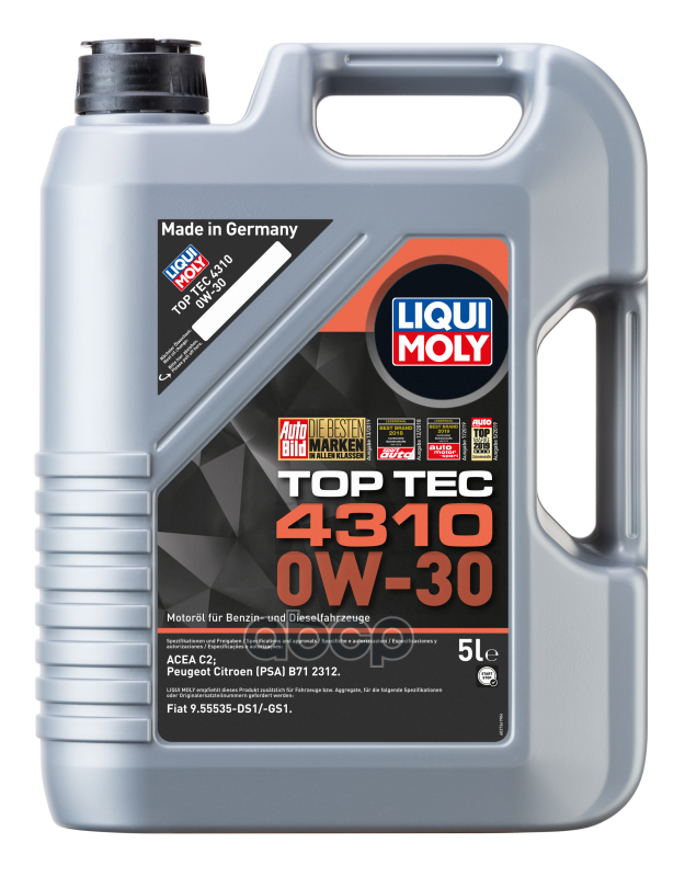 LIQUI MOLY Масло моторное полусинтетическое Top Tec 4310 0W-30 C2 5л 2362