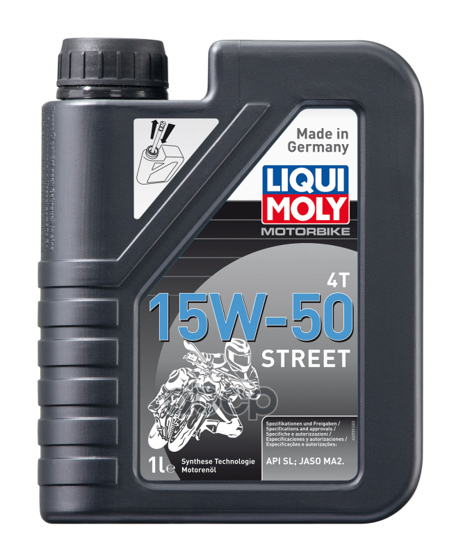 Масло моторное синтетическое НС-для 4-т мотоц Motorbike 4T Street 15W-50 SL MA2 1л 2555 LIQUI MOLY арт. 2555