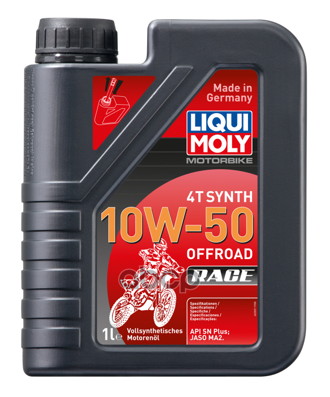 Масло моторное синтетическое для 4-т мотоц Motorbike 4T Synth Offroad Race 10W-50 SN MA2 1л 3051 LIQUI MOLY арт. 3051