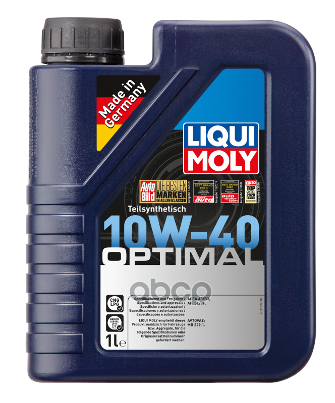 LIQUI MOLY Масло моторное LIQUI MOLY Optimal 10W-40 полусинтетическое 1 л.