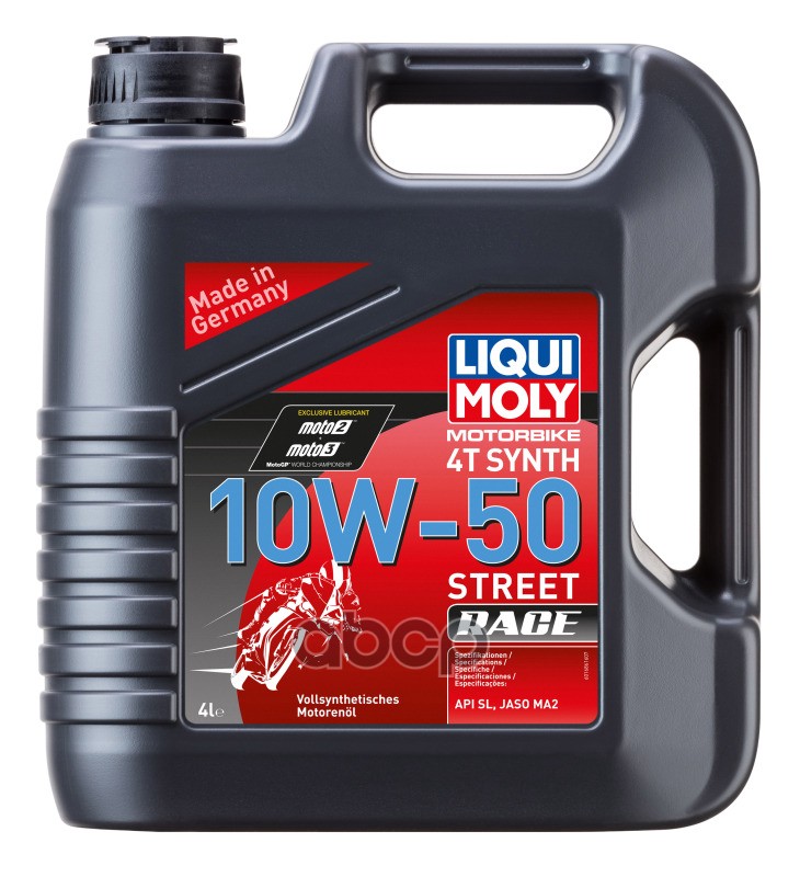 Масло Моторное Синтетическое Motorbike 4T Synth Street Race 10W50 Api Sn+, Jaso Ma2 4Л Liqui moly арт. 7508