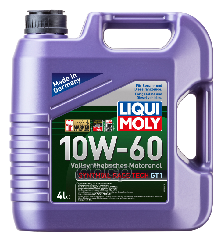 LIQUI MOLY Масло моторное синтетическое Synthoil Race Tech GT1 10W-60 CF/SL A3/B4 4л 7535