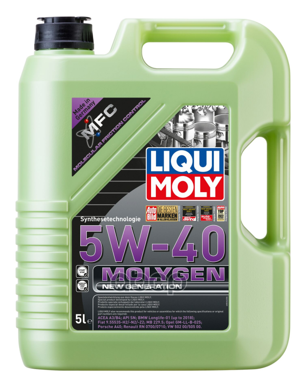 LIQUI MOLY Масло моторное синтетическое НС-Molygen New Generation 5W-40 5л (9055) 8536