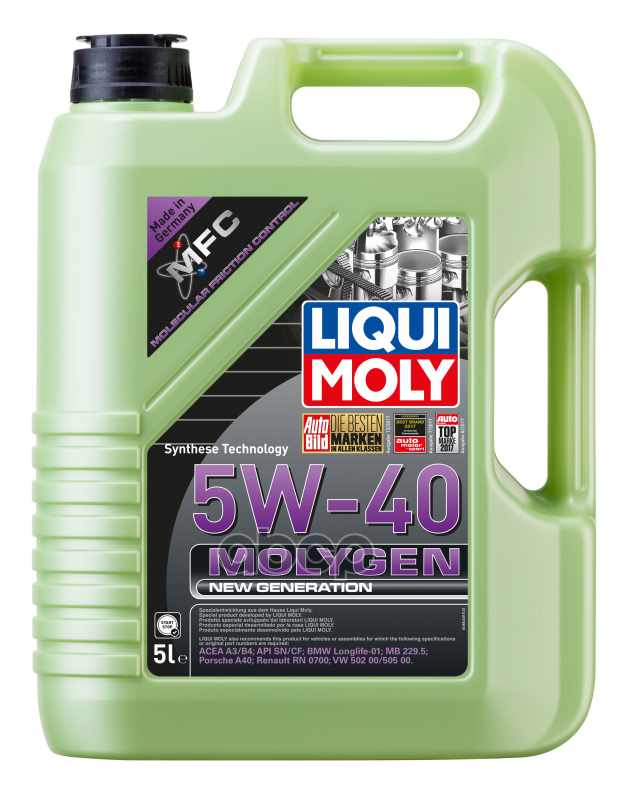 LIQUI MOLY Масло моторное синтетическое НС-Molygen New Generation 5W-40 5л (8536) 9055