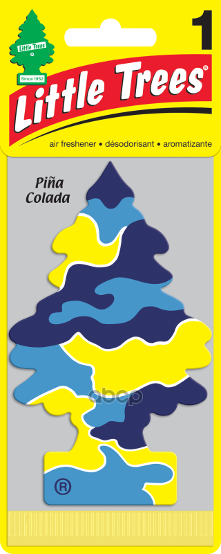 Ароматизатор Елочка Пина колада пропитанный пластинка пина колада Car-Freshner U1P-10967-RUSS Little Trees арт. U1P-10967-RUSS