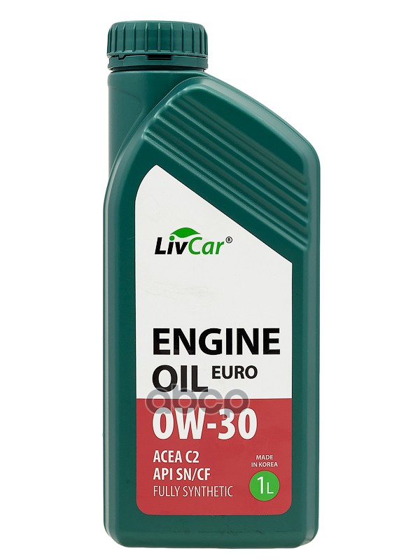 LivCar Масло моторное LIVCAR ENGINE OIL EURO 0W-30 ACEA C2 API SN/CF (1л) LC7110030-001
