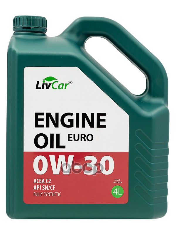LivCar Масло моторное LIVCAR Engine Oil EURO 0W-30 ACEA C2 API SN/CF (4л) LC7110030-004