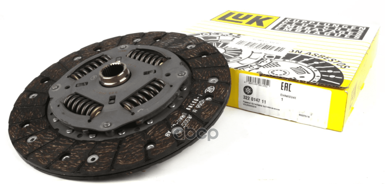 Диск сцепления VW: GOLF III 93-97, GOLF III Varian Luk арт. 322014711