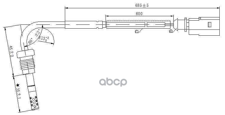 Датчик температуры выхлопных газов VW GOLF VI (5K1) 2.0 TDI/ JETTA III (1K2) 2.0 TDI 16V MAGTECHNIC арт. mag0009og