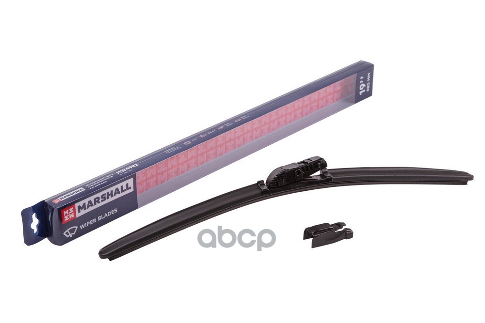 Щетка стеклоочистителя бескаркасная 19” / 48 см hook, side pin, push/pinch button 19 mm (MW4982) MARSHALL арт. MW4982