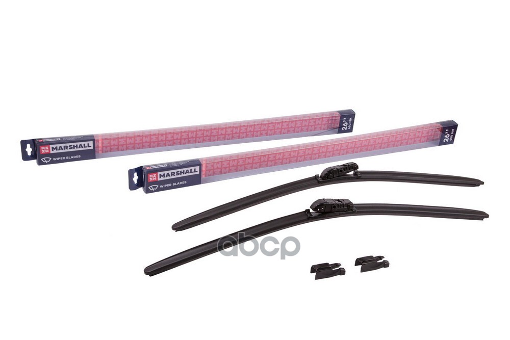 Щетки стеклоочистителя бескаркасные 26” / 65 см + 26” / 65 см hook, side pin, push/pinch 1 MARSHALL арт. MW6762