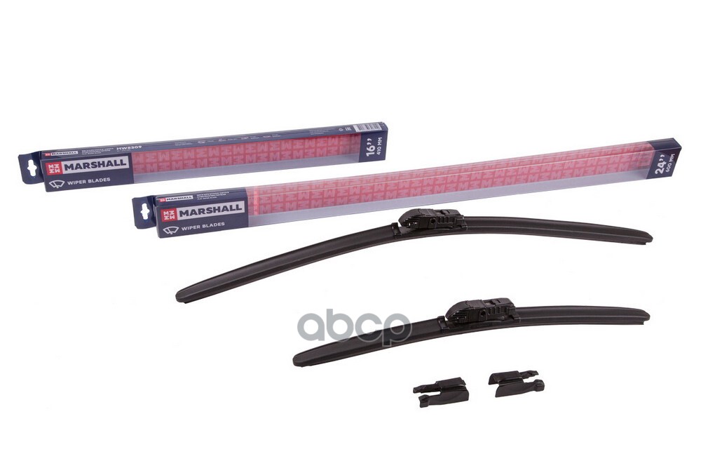 Комплект бескаркасных щеток стеклоочистителя  24”  60 см + 16”  41 см hook side pin pushpinch 19 mm MW7478 MARSHALL арт. MW7478