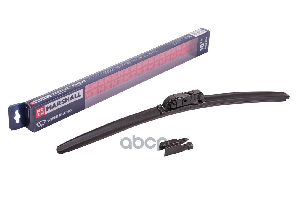 Бескаркасная щетка стеклоочистителя  18” / 45 см hook, side pin, push/pinch button 19 mm (MW8619) MARSHALL арт. MW8619