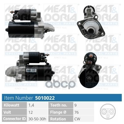 Стартер Bmw 3 (E30,E46), X3 (E83), MEAT & DORIA арт. 5010022