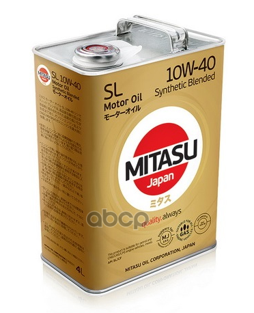 MITASU Масло Моторное Mitasu Motor Oil Sl 10W-40 Полусинтетическое 4 Л Mj1244