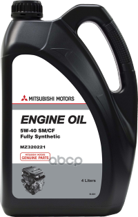 MITSUBISHI Масло моторное MITSUBISHI Engine Oil 5W-40 синтетическое 4 л MZ320362