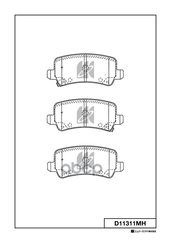 Колодки тормозные задние дисковые HYUNDAI GRANDEUR 583023va50 MK KASHIYAMA арт. d11311mh