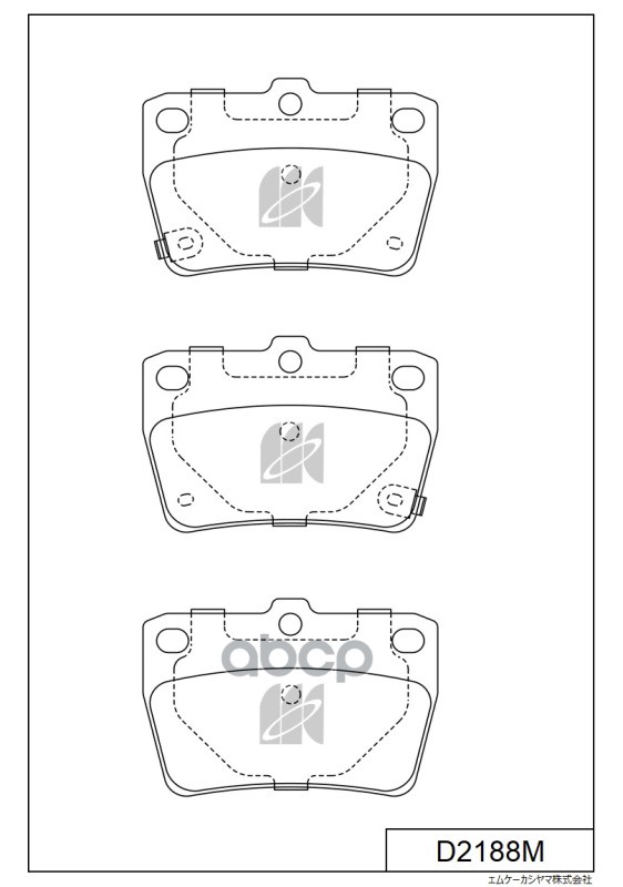 Колодки тормозные дисковые задн. TOYOTA RAV 4 1.82.0 2.0D-4D 00- D2188MH MK KASHIYAMA арт. D2188MH