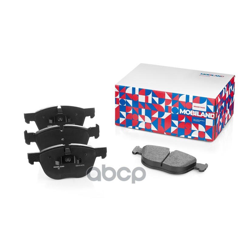 Колодки тормозные дисковые передние (4 шт.) с п/шум. пласт. BMW X5 (E70, F15) MOBILAND арт. 429101670
