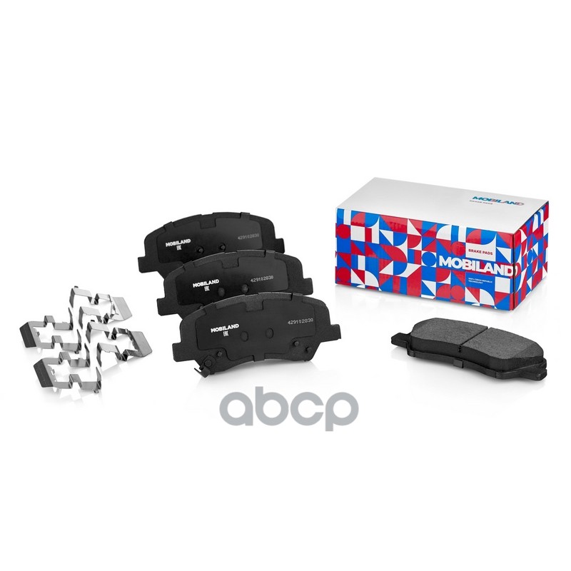 Колодки тормозные дисковые передние (4 шт.) с п/шум. пласт. KIA RIO III (UB), HYUNDAI SOLARIS (RB), MOBILAND арт. 429102830