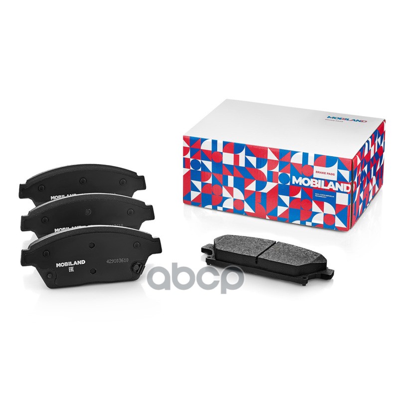 Колодки тормозные дисковые передние (4 шт.) с п/шум. пласт. для а/м CHEVROLET CRUZE (J300) [звук. датч.] 429103610 MOBILAND а...