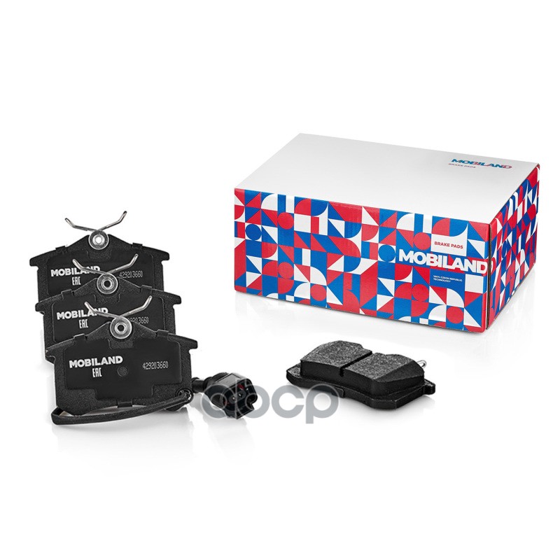 Колодки тормозные дисковые задние (4 шт.) с п/шум. пласт. VW POLO (9N_), [эл. датч.] MOBILAND арт. 429203660