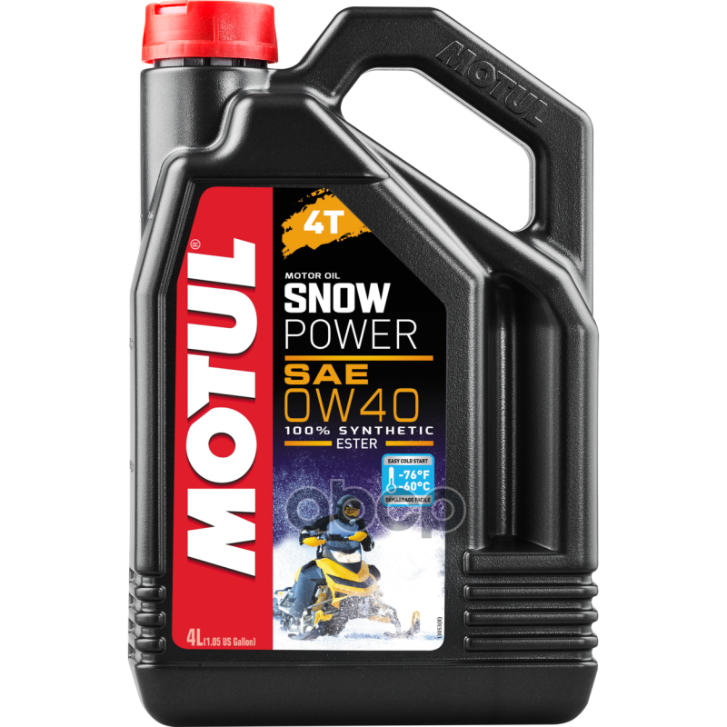 Масло моторное 4T Motul Snowpower 0W40 синтетическое 4 л 105892 MOTUL арт. 105892