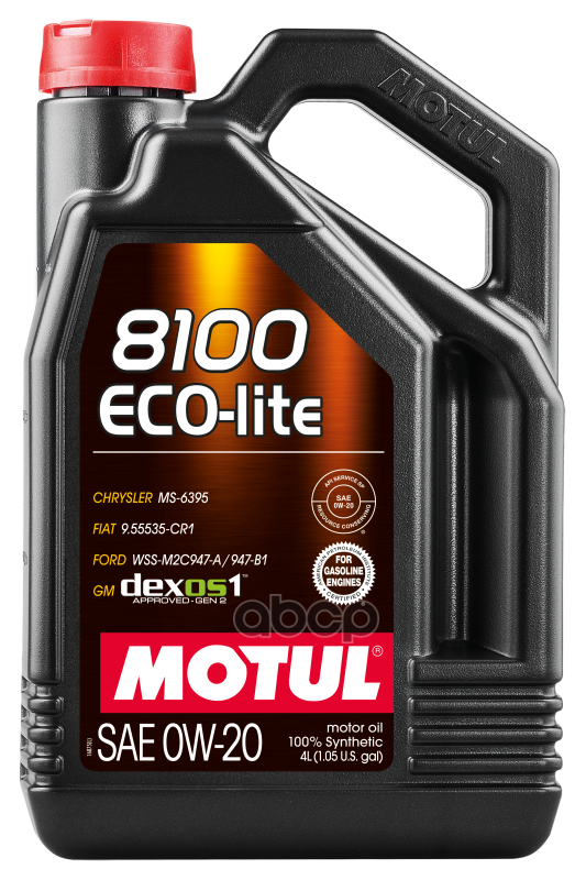 MOTUL Масло Моторное Motul 8100 Eco-Lite Sn/Cf 0W-20 Синтетическое 4 Л 108535