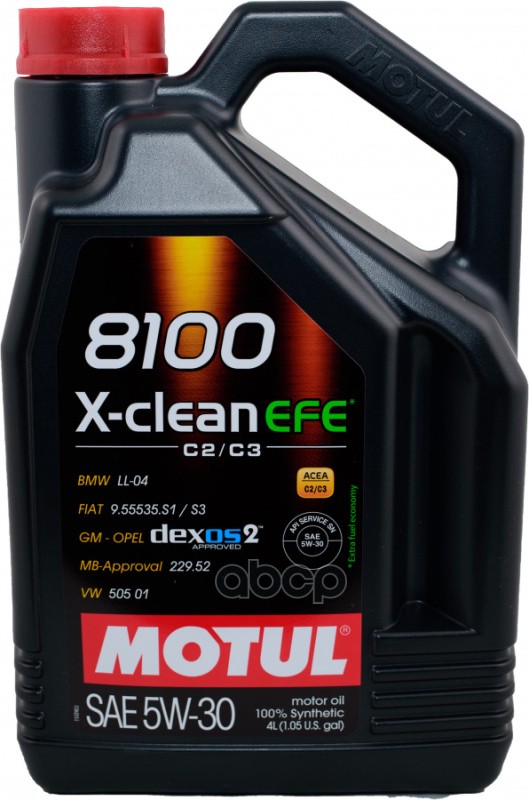 MOTUL Масло Моторное Синтетическое 8100 X-Clean Efe 5W30 4Л