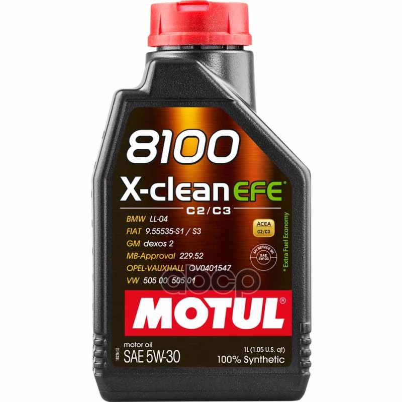 MOTUL Масло моторное Motul 8100 X-clean EFE 5W-30 синтетическое 1 л 111687