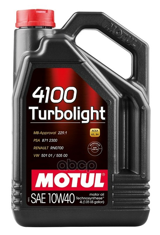 Масло моторное 4100 Turbolight 10W-40 4л (109462) 112933 MOTUL арт. 112933