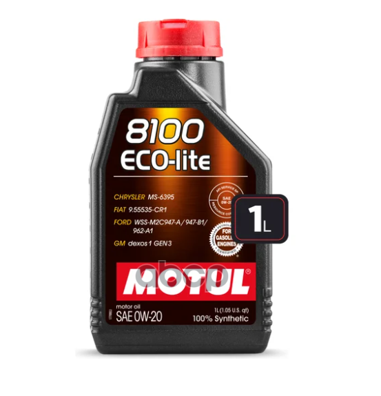 Масло моторное 8100 ECO-LITE 0W-20 1л (108534) 113491 MOTUL арт. 113491