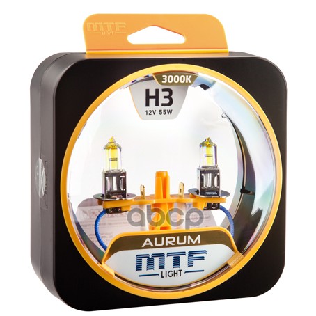 Галогенные Автолампы Серия Aurum H3, 12V, 55W, Комплект 2 Шт Hau1203 MTF Light арт. HAU1203