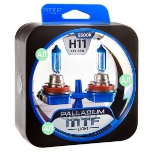 Лампа Галоген.н11 1255W К-Т 2Шт  Mtf  Palladium 5500K (Корея) Hpa1211 MTF Light арт. HPA1211