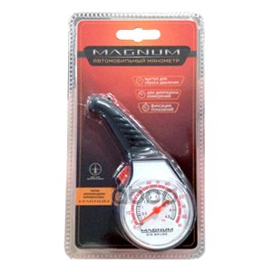 Манометр Автомобильный Пластиковый Стрелочный, 0 - 4.5 Кг/См2 Magnum Technology арт. MG1-P