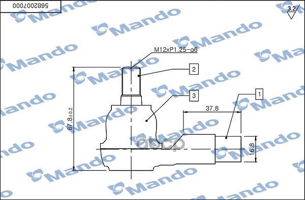 НАКОНЕЧНИК РУЛЕВОЙ ТЯГИ KIA DSA020509 Mando арт. dsa020509