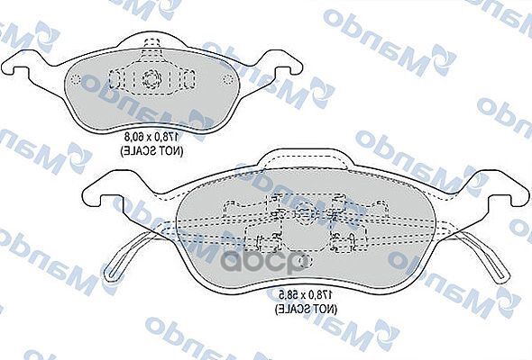 Колодки тормозные дисковые перед Mando арт. MBF015136